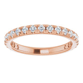 14K Rose 1/2 CTW Natural Diamond French-Set Anniversary Band